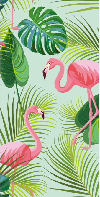 Beach Towel-Flamingo