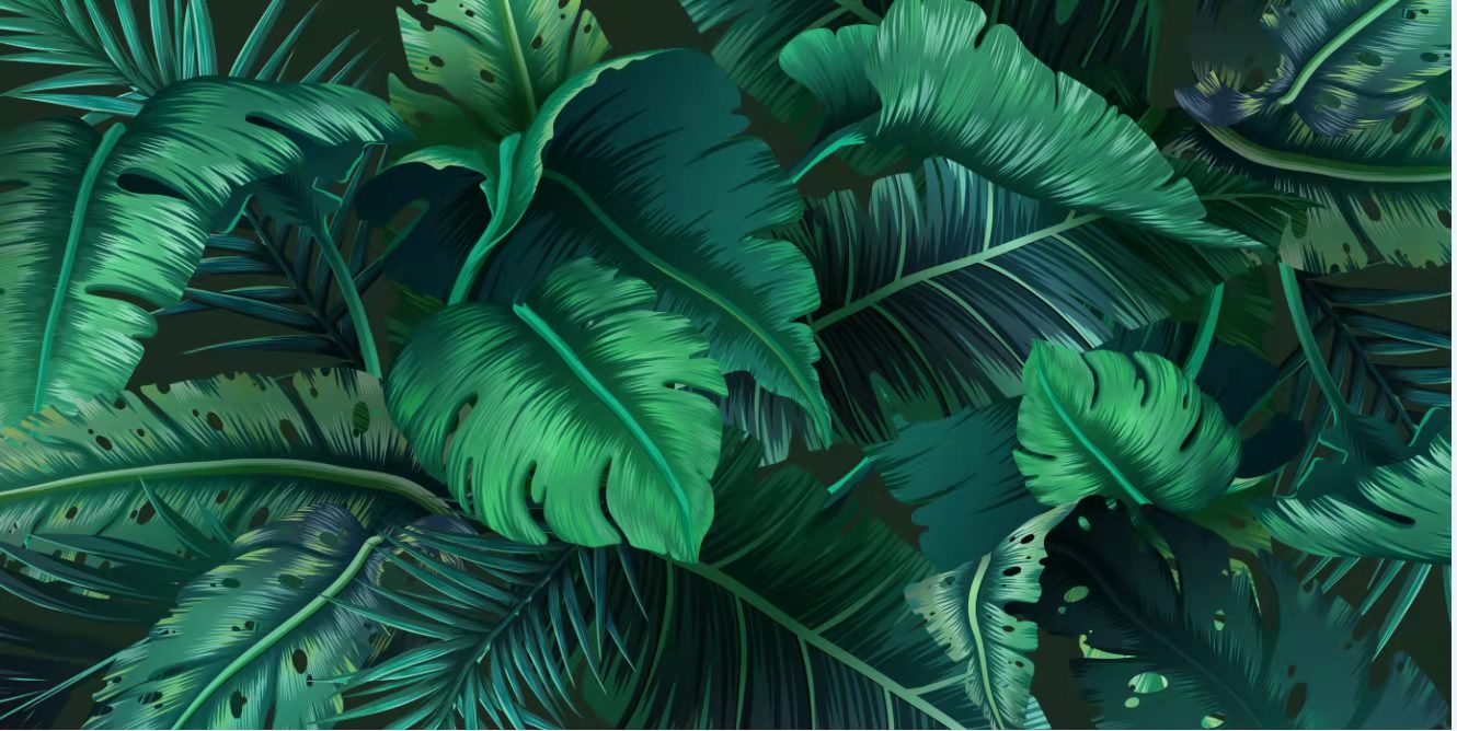 Beach Towel-Green Leaves Landscape2