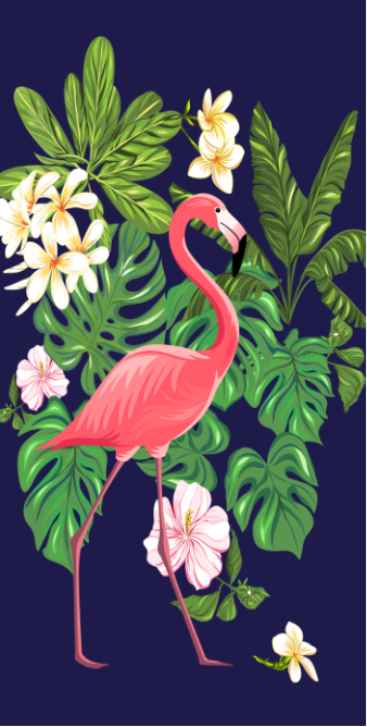 Beach Towel-One Big Flamingo