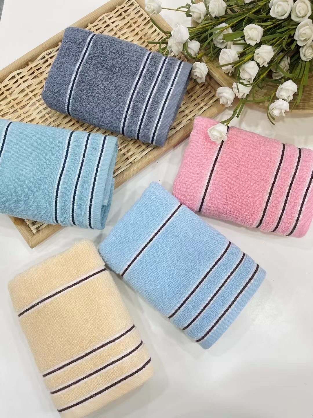 Face Towel-Stripes (thick)