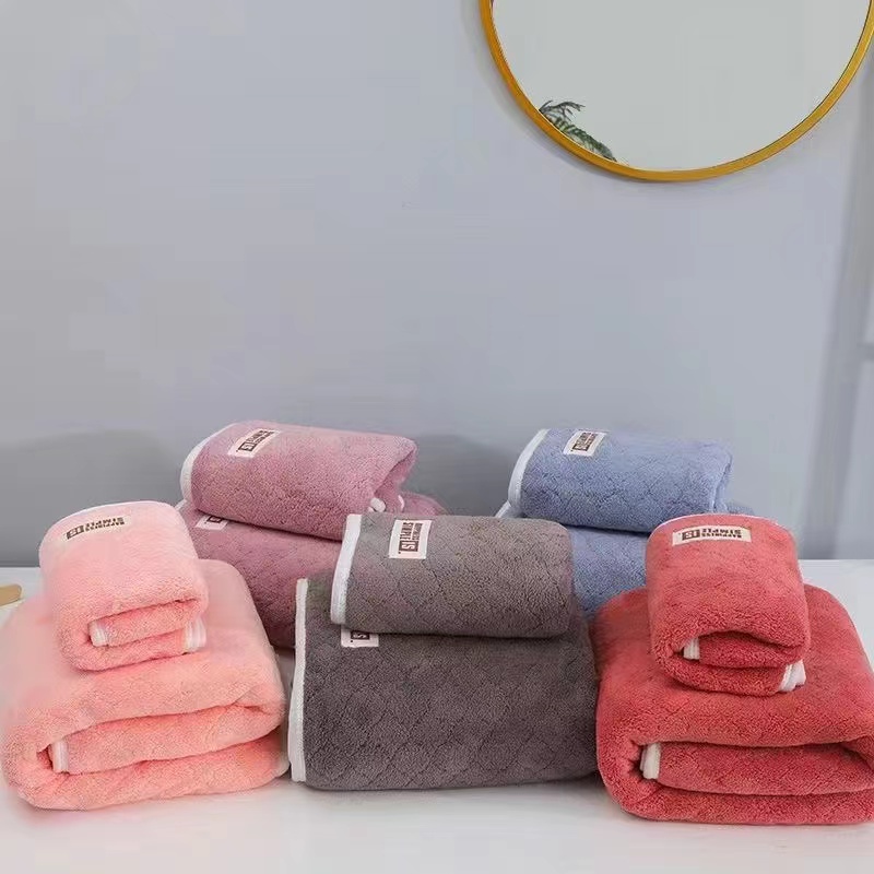 More Colors Coral Fleece Bath Towel Set 