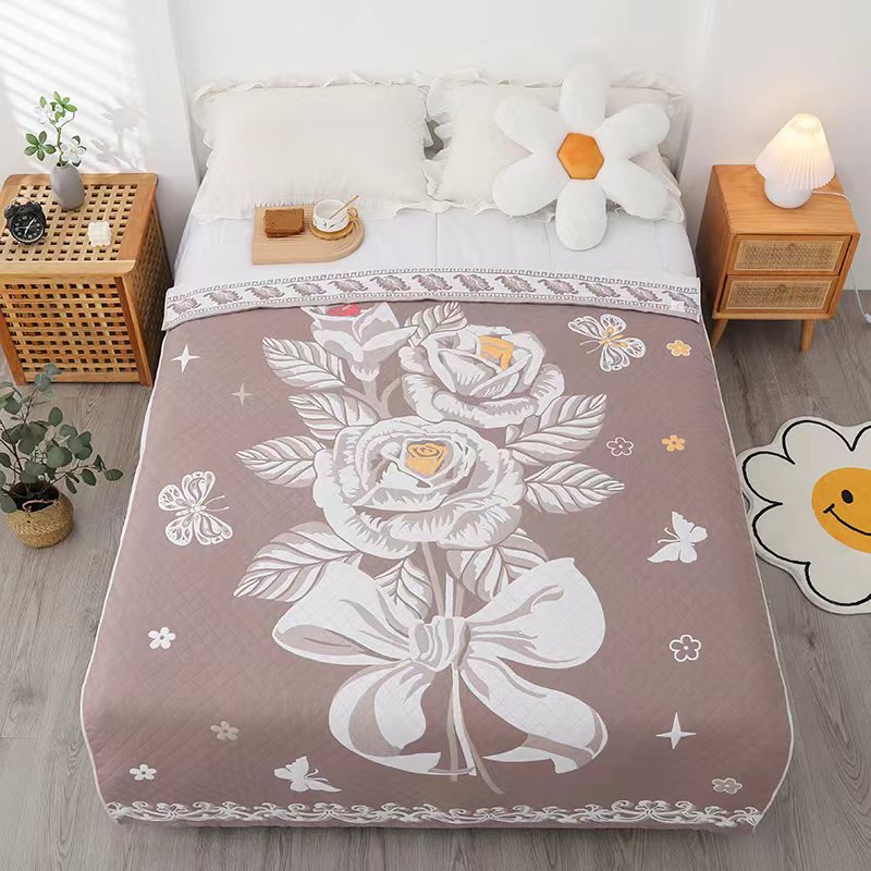 Coffee Rose and Butterfly Blanket 